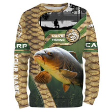 Load image into Gallery viewer, Carp Fishing Custom name All over print shirts - personalized fishing gift for men, women and kid - NQS487