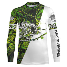 Load image into Gallery viewer, Crappie Fishing Green Camo fishing Tattoo Custom Name sun protection long sleeve fishing shirts for men NQS593
