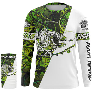 Crappie Fishing Green Camo fishing Tattoo Custom Name sun protection long sleeve fishing shirts for men NQS593