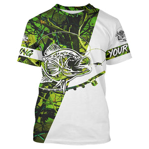 Crappie Fishing Green Camo fishing Tattoo Custom Name sun protection long sleeve fishing shirts for men NQS593