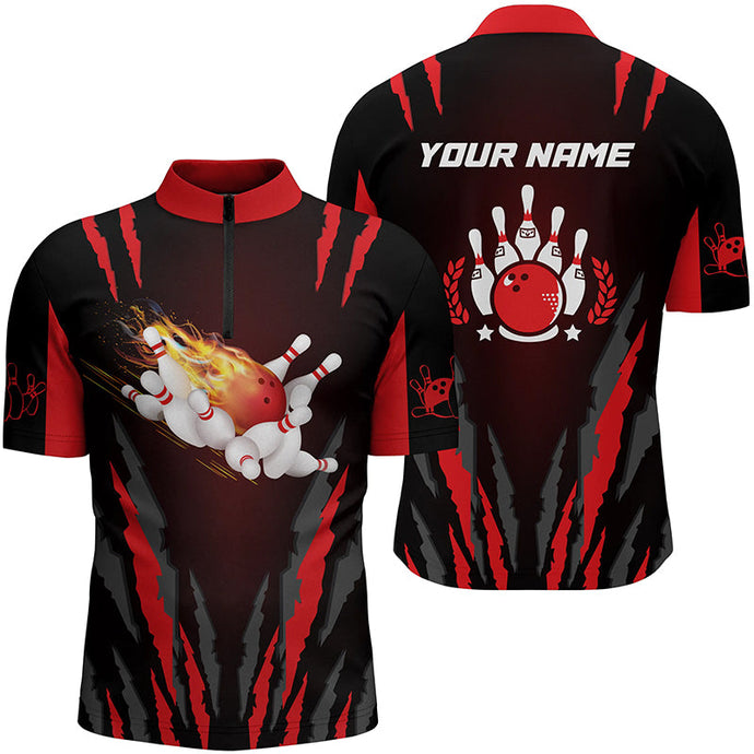 Custom bowling shirt for men – personalized team jersey front view