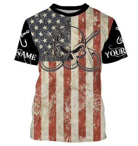 Fish Reaper Fishing American flag patriotic Custom Name 3D All over Printed UV Protection Shirts NQS2988