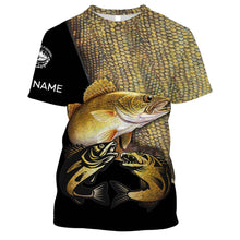 Load image into Gallery viewer, Walleye fishing customize name all over print shirts personalized fishing gift NQS228