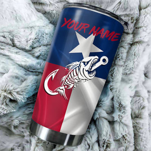 1pc Texas fishing tumbler Custom name Stainless Steel Tumbler Cup - Personalized fishing gifts NQS3334