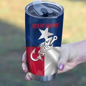 1pc Texas fishing tumbler Custom name Stainless Steel Tumbler Cup - Personalized fishing gifts NQS3334