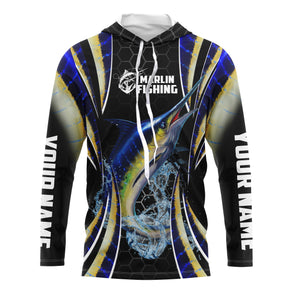 Blue Marlin saltwater Offshore fishing black scales Custom sun protection fishing jersey NQS3506