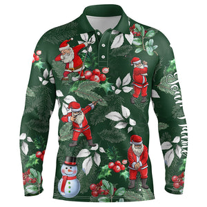 Funny Christmas golf shirts custom name Mens golf polo shirt - Santa Golfer Christmas gifts NQS4403