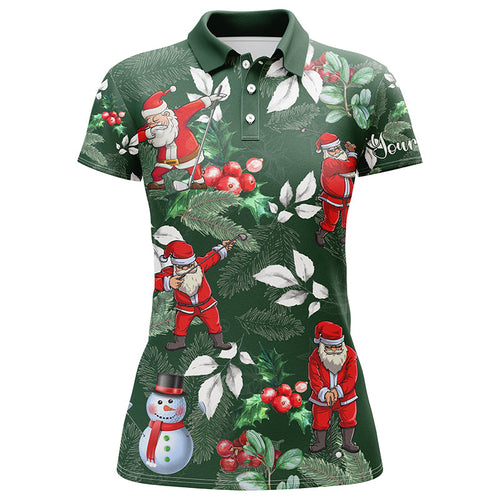 Funny Christmas golf shirts custom name Womens golf polo shirts - Santa Golfer Christmas gifts NQS4403