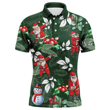Load image into Gallery viewer, Funny Christmas golf shirts custom name Mens golf polo shirt - Santa Golfer Christmas gifts NQS4403