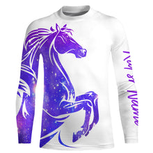 Load image into Gallery viewer, Love Horse purple galaxy Custom All over print Shirts, personalized horse shirt for girl, gift for horse lovers - NQS2689