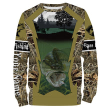 Load image into Gallery viewer, Largemouth Bass Fishing Customize Name Camo 3D All Over Printed Shirts Personalized Gift For Adult And Kid NQS502