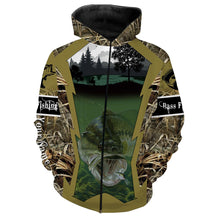 Load image into Gallery viewer, Largemouth Bass Fishing Customize Name Camo 3D All Over Printed Shirts Personalized Gift For Adult And Kid NQS502