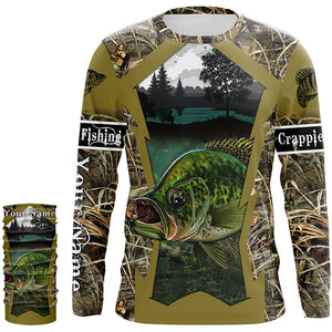Crappie Fishing Customize Name Camo 3D All Over Printed Shirts Personalized Gift For Adult And Kid NQS503