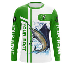 Load image into Gallery viewer, Sailfish fishing Customize name and boat name fishing shirts for men, custom fishing apparel | Green - NQS3252