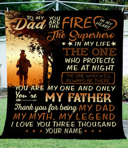 To My dad Custom Thoughtful Blanket great gifts ideas for father's day - personalized sentimental gifts for dad from son Or from daughter - NQAZ18