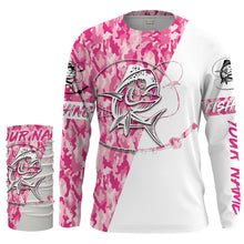 Load image into Gallery viewer, Mahi mahi fishing Pink girl camo Customize Name All Over Printed Shirts for women fishing NQS1712