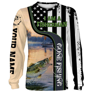 I am a Fisherman Largemouth Bass Fishing Customize Name All Over Printed Shirts Personalized Fishing Gift For Adult And Kid NQS376
