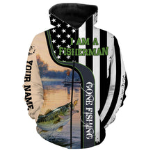 Load image into Gallery viewer, I am a Fisherman Largemouth Bass Fishing Customize Name All Over Printed Shirts Personalized Fishing Gift For Adult And Kid NQS376