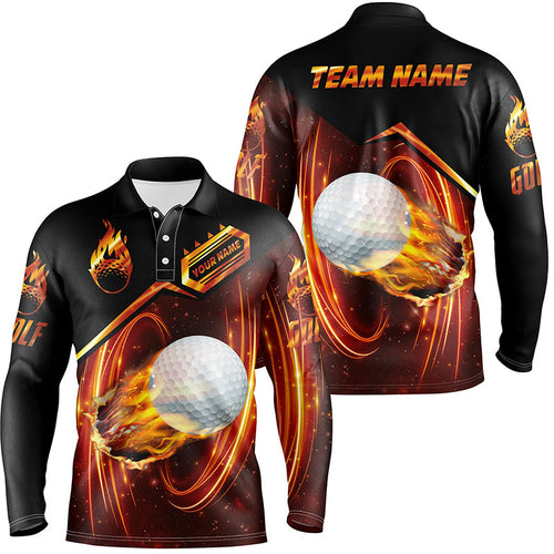 Mens golf polo shirts custom light flame golf ball team golf jerseys, golf attire for men NQS6701