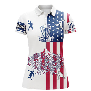 Women disc golf polo shirts American flag custom name disc golf team shirt, disc golf gifts NQS6898