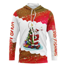 Load image into Gallery viewer, Merry fishmas Santa fishing Custom sun protection Long sleeve Fishing Shirts, Christmas Fishing Gift NQS4431