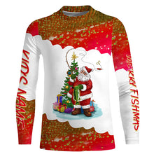 Load image into Gallery viewer, Merry fishmas Santa fishing Custom sun protection Long sleeve Fishing Shirts, Christmas Fishing Gift NQS4431