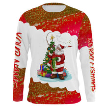 Load image into Gallery viewer, Merry fishmas Santa fishing Custom sun protection Long sleeve Fishing Shirts, Christmas Fishing Gift NQS4431