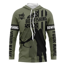 Load image into Gallery viewer, Carp hunter bowfishing American flag Custom UV sun protection Long sleeve Fishing Shirts jerseys NQS4621