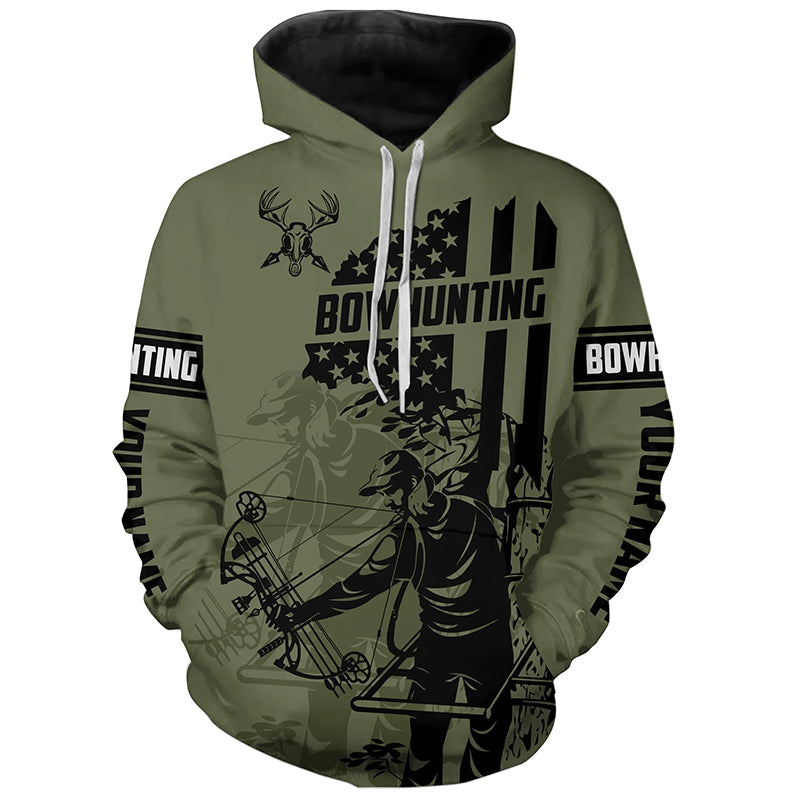 Bow hunter Deer Hunting American flag Custom 3D All over printed Shirts, Bowhunting shirt for hunter NQS4622