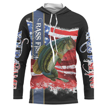 Load image into Gallery viewer, Beautiful Bass Fishing American Flag patriotic Customize bass fishing Shirts, Personalized Gift NQS331