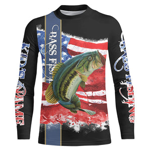 Beautiful Bass Fishing American Flag patriotic Customize bass fishing Shirts, Personalized Gift NQS331