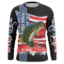 Load image into Gallery viewer, Beautiful Bass Fishing American Flag patriotic Customize bass fishing Shirts, Personalized Gift NQS331