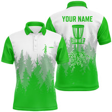 Load image into Gallery viewer, Disc golf hole in the woods Men polo shirts custom name disc golf polo shirts for men | Green NQS4801