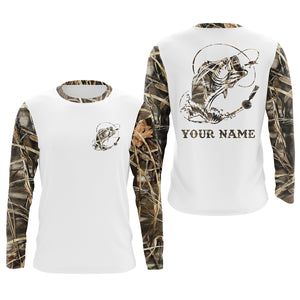 Largemouth bass fishing tattoo camo Customize name UV protection quick dry UPF 30+ NQS920