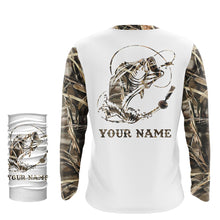 Load image into Gallery viewer, Largemouth bass fishing tattoo camo Customize name UV protection quick dry UPF 30+ NQS920