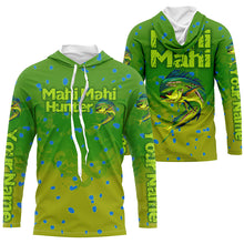 Load image into Gallery viewer, Angry Mahi Mahi hunter Dorado fishing Custom Long sleeve Fishing Shirts, Mahi reaper fishing jerseys NQS4225