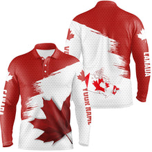 Load image into Gallery viewer, Canadian flag Mens golf polo shirt custom Maple leaves patriotic Canada golf shirt for men, golf gifts NQS6741