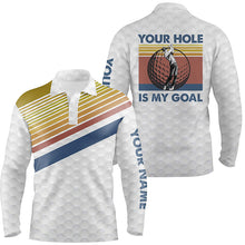 Load image into Gallery viewer, Vintage golf polo shirts for men custom name golf balls skin your hole is my goal mens polos shirt NQS4826