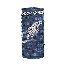 Load image into Gallery viewer, Blue Camo fishing shirts Fish hook skull Custom Name sun protection mens long sleeve fishing shirts NQS5084