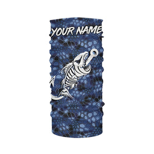 Blue Camo fishing shirts Fish hook skull Custom Name sun protection mens long sleeve fishing shirts NQS5084