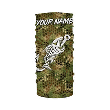 Load image into Gallery viewer, Green Camo fishing shirts Fish hook skull Custom Name sun protection mens long sleeve fishing shirts NQS5086