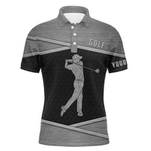 Load image into Gallery viewer, Mens golf polo shirt black best mens golf wear personalized gifts for the golfer NQS3389