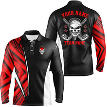 Load image into Gallery viewer, Red camo black Mens golf polo shirts custom golf clubs skull golf tops for mens, best golf gifts NQS6496