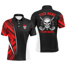 Load image into Gallery viewer, Red camo black Mens golf polo shirts custom golf clubs skull golf tops for mens, best golf gifts NQS6496