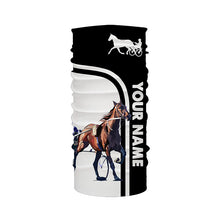 Load image into Gallery viewer, Harness racing custom name horse riding black white horse shirt, custom horse gift for men, women, kid NQS4246