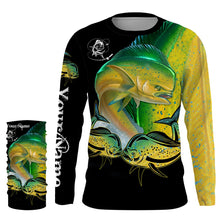 Load image into Gallery viewer, Mahi mahi ( Dorado) Fishing Customize Name UV protection quick dry UPF 30+ long sleeves fishing shirts,gifts for fishing lover NQS2448