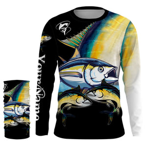 Tuna saltwater fishing Customize Name UV protection quick dry UPF 30+ long sleeves fishing shirts,gifts for fishing lover NQS2451