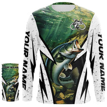 Load image into Gallery viewer, Largemouth Bass fishing Custom UV protection performance long sleeve fishing shirt, Bass fish jerseys NQS7114