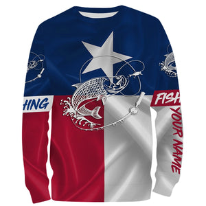 Tarpon fishing Texas Flag 3D All Over printed shirts personalized fishing apparel for Adult and kid NQS418