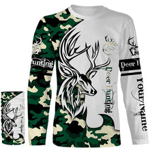 Load image into Gallery viewer, Deer hunting tattoos green camo custom name all over print hunting Shirts - Hunting gifts for him NQS4039